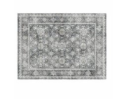 VEVOR Vloerkleed, 2439x3048 mm, Kortpolig, Wasbaar, Antislip, Vintage Stijl, Binnenmat voor Slaapkamer, Woonkamer, Kinderkamer, Hal, Kantoor, Grijs