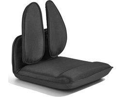 VEVOR Vloerstoel, 5-Standen Verstelbaar, Vloerfauteuil met Ergonomische Rugleuning, Metalen Frame, Schuim- en Linnen Bekleding, Multifunctionele Relaxstoel om te Lezen en te Ontspannen, Zwart