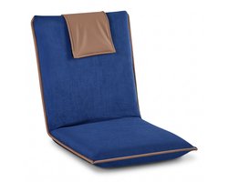 VEVOR Vloerstoel, 6-Voudig Verstelbaar, Vloerfauteuil met Rugleuning, Relaxfunctie met Metalen Frame, Schuim en Velours Bekleding, Vloerstoel om Te Lezen en Te Ontspannen, Donkerblauw