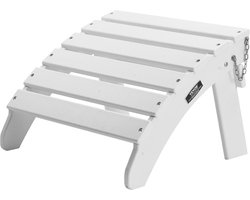 VEVOR Voetenbank Adirondack Ottoman 450x500x350mm HDPE Tuinstoel Opvouwbaar in Wit