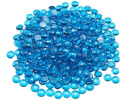 VEVOR Vuurglas 4,5 KG Glazen Steen 19MM Haardglas Glazen Stenen Glazen Kraal Caribisch Blauw