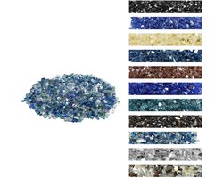 VEVOR Vuurglas 4,5 KG Glazen Stenen 12,7MM Decoratieve Stenen Kobaltblauw/Aqua/Transparant