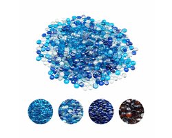 VEVOR Vuurglas 4,5 KG Glazen Stenen 19MM Glazen Stenen Kobaltblauw/Caribisch/Transparant