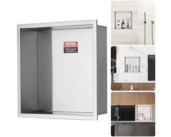 VEVOR Wandnis 10x33,02x33,02cm Douchenis Rvs Nis Enkellaags 100% Waterdichte Nismontage 0-40°C Bedrijfstemperatuur 92° Binnenhoekuitvoering Geschikt voor Badkamer, Slaapkamer, Studeerkamer
