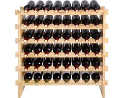 VEVOR wijnrek wijnrek voor 48 flessen bamboe flessenrek met 6 vakken stapelbaar vintage wijnrek metaal voor kelder bar berging enz. Flessenhouder