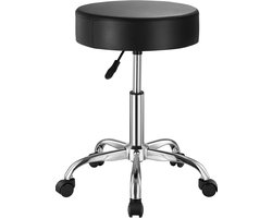 VEVOR Zadelkruk Draaibare Kruk Rolbaar Hoogte Verstelbaar 204kg Pu Leer Klink