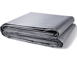 VEVOR Zeildoek Pe-Stof Zeildoek 609,6x914,4cm Beschermzeil 10 Mil Houten Zeildoek 12x12 Stof Tuinzeil Waterdicht UV-Bestendig voor Het Afdekken van Campers Auto's Motorfietsen Tuinmeubelen Bruin Zilver