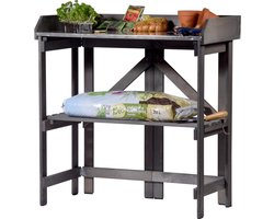 VH Supplies® Tuinwerktafel - Buitenwerkbank - Tuinwerkbank - 85 x 44 x 89 cm - Antraciet