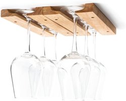 VH Supplies® Wijnglazenhouder - Wijnrek - Wijnglazen Organizer - Hout - Geschikt voor 6 tot 8 Wijnglazen