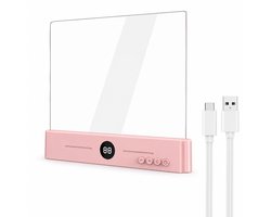 VHV - Boeklampje - Oplaadbare platte leeslamp met 3 lichtkleuren, dimfunctie en timer - Voor lezen in bed - Roze