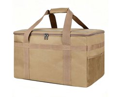 VHV - Camping organizer - Opbergtas camping - Camping opbergbox - 30 Liter - Opvouwbaar - Met verstelbare verdelers - Draagbaar - Voor kamperen, tent en outdoor - 38*30*26cm - Khaki