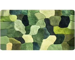 VHV-Deurmat 40x60 cm - Abstract Geometrisch Vloerkleed met Kleurrijk Bloemenontwerp - 3D Effect Deurmat voor Binnen en Buiten - Moderne Keukenmat en Entreekleed