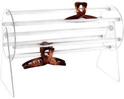 VHV - Haaraccessoires organizer - Haarklem houder - Haarklem organizer - Draaibaar - 360 graden - Acryl - Voor kaptafel en badkamer - 30*21*13cm - Transparant