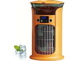 VHV - Luchtkoeler - Ventilatoren - Aircooler - Mobiele luchtkoeler - Mini airco - Bladloze ventilator - Stil - 880ml watertank - Met LED verlichting - Voor bureau en slaapkamer - Geel