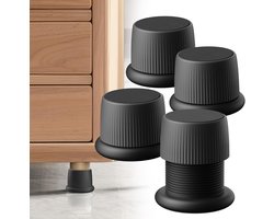 VHV - Meubelverhoger - verstelbare meubelpoten 4 stuks - hoogte 4-6,5 cm - antislip verhoger voor bed, bank en tafel