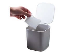 VHV - Mini Prullenbak Bureau - Kleine Bureauprullenbak van Kunststof - Grijs - Voor Papier, Kaptafel en Werkplek