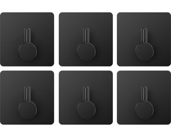 Via Fectio® Handdoekhaakjes - Zelfklevende haakjes - Badkamer - 6 stuks - Zwart - RVS