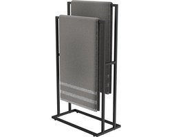 Via Fectio® Handdoekrek Vrijstaand - Handdoekenrek - Handdoekhouder - 85*45*25cm - Zwart
