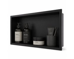 Via Fectio® Inbouwnis Badkamer 30x60x10 cm - RVS - Mat Zwart