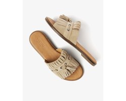 VIA VAI Vita Eva Slippers Dames - Suède - Beige - Maat 36