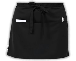 Viamart® - Professionele Horeca Sloof - Horeca Schort - Bistroschort - Heupschort - Bedieningsschort - Serveerschort - Oberschort - Kort Schort - Kokssloof - Unisex: Man & Vrouw - Maat: Kort - One Size Fits All - Wasbaar op 60° - Kleur: Zwart