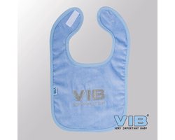 VIB® - Slabbetje Luxe velours - VIB Blue Silver - Babykleertjes - Slabbetjes - zwangerschap aankondiging - baby aankondiging