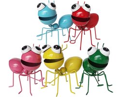 Vibrant 5-delige Metalen Mier Decoratie Set voor Tuin en Balkon