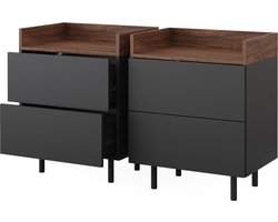 Vicco Anika Nachtkastje – Set van 2 Antraciet