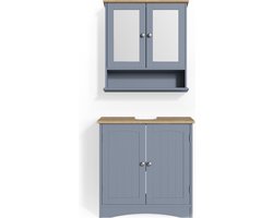 Vicco Badkamermeubel set Bianco, Grijs, 2-delig