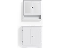 Vicco Badkamermeubel set Bianco, Wit, 2-delig