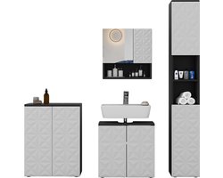Vicco Badkamermeubelset Edge, Zwart, 4-delig
