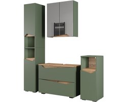 Vicco Badkamermeubelset Marelle, Groen/Artisanaal eiken, 4-delig