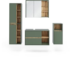 Vicco Badkamermeubelset Viola, Groen/Artisanaal eiken, 4-delig