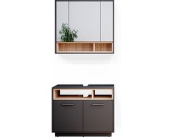 Vicco Beatrice Badkamermeubel set – 2 delen Antraciet