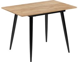 Vicco Beaver Eettafel – 80 x 70 cm Uitschuifbaar Zwart/gouden eik