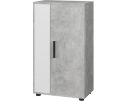 Vicco Berno Ladekast – 50.1 x 87.3 cm met 2 compartimenten Beton/Wit