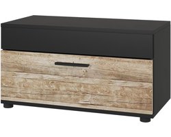 Vicco Berno Woonkamerkast – 70.8 x 38.9 cm met scharnierende deur Eik zwart/zand