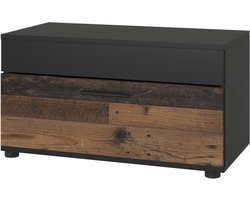 Vicco Berno Woonkamerkast – 70.8 x 38.9 cm met scharnierende deur Zwart/Aldstyle