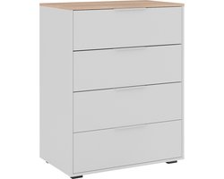 Vicco Betti Dressoir – 30 x 83.6 cm met 4x lade Wit/Sonoma