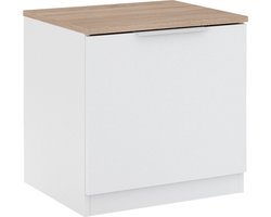 Vicco Betti Nachtkastje – 50 x 50 cm met 1 deur Wit/Sonoma