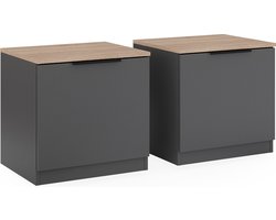 Vicco Betti Nachtkastje – Set van 2 Antraciet/Sonoma