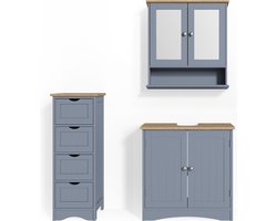 Vicco Bianco Badkamermeubel set – 3 delen Grijs