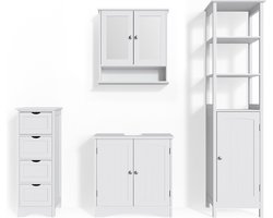 Vicco Bianco Badkamermeubel set – 4 delen Wit