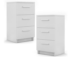 Vicco Boxspring nachtkastje – Set van 2 Wit