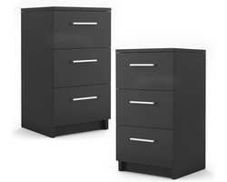Vicco Boxspring nachtkastje – Set van 2 Zwart