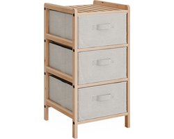 Vicco Bruno Badkamermeubel – 34.5 x 67 cm met 3 stoffen lades Beige