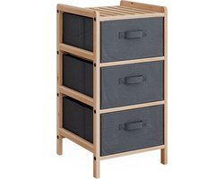 Vicco Bruno Badkamermeubel – 34.5 x 67 cm met 3 stoffen lades Grijs