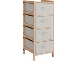 Vicco Bruno Badkamermeubel – 34.5 x 86 cm met 4 stoffen lades Beige