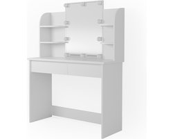 Vicco Charlotte Kaptafel met licht – 108 cm met LED-verlichting Wit