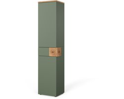 Vicco Eden Badkamerkast – 40 x 184.2 cm met 2 deuren en 1 lade Groen/Kunstzinnig